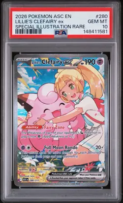 PSA 10 Lillie’s Clefairy ex 280 SIR – Ascended Heroes Pokemon - Image 1