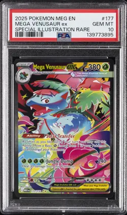 2025 POKEMON MEG EN-MEGA EVOLUTION #177 MEGA VENUSAUR EX PSA 10 - Image 1