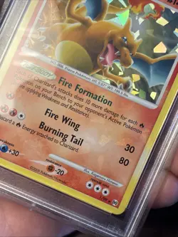 2009 Pokemon Platinum Arceus Charizard Holo Cracked Ice 1/99 PSA 7 Holo Bleed! - Image 3