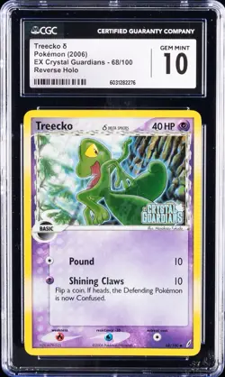 2006 Pokemon Treecko EX Crystal Guardians Reverse Holo 68/100 CGC 10 Gem Mint - Image 1
