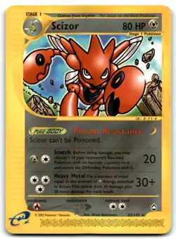 Scizor 2003 Pokemon Aquapolis Rare #32/147 - MP - Image 1