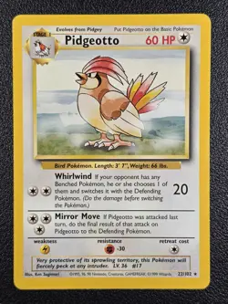 Pidgeotto Pokemon Rare Base Set #022/102 - LP - Image 1