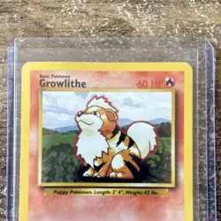 Growlithe 28/102 Base Set Pokemon TCG 60 HP Uncommon Regular English - Image 2