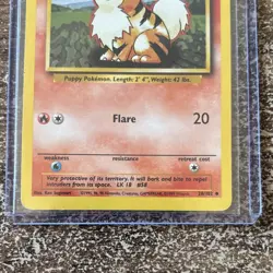Growlithe 28/102 Base Set Pokemon TCG 60 HP Uncommon Regular English - Image 3