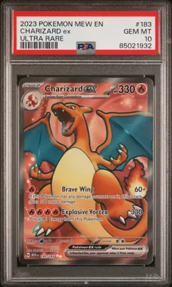 2023 POKEMON MEW EN-151 ULTRA RARE #183 CHARIZARD EX PSA 10 - Image 1
