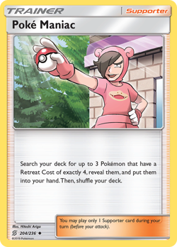 Poke Maniac 204/236 UC Unified Minds Pokemon Reverse Holo LP - Image 1