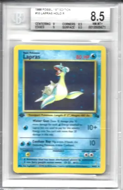 Pokemon Lapras 10/62 Fossil First Edition Holo BGS 8.5 - Image 1