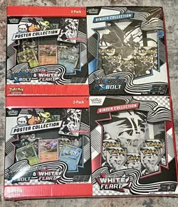 Pokemon Black Bolt and White Flare Binder + Poster Collection Sam's Club Bundles - Image 1