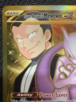 Team Rocket's Mewtwo ex 240/182 Destined Rivals Pokemon Gold Hyper Rare NM - Image 3