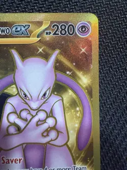 Team Rocket's Mewtwo ex 240/182 Destined Rivals Pokemon Gold Hyper Rare NM - Image 4