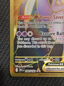 Team Rocket's Mewtwo ex 240/182 Destined Rivals Pokemon Gold Hyper Rare NM - Image 5