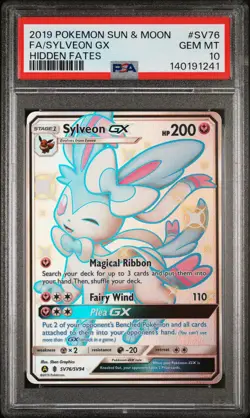 2019 Pokemon Sun & Moon Hidden Fates Sylveon GX Fa Hidden Fates PSA 10 #SV76 - Image 1