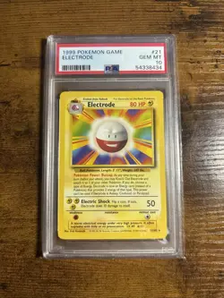 1999 Pokemon Game Electrode Base Set Unlimited Rare #21 PSA 10 Gem Mint - Image 1