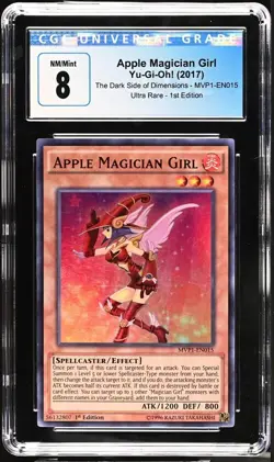 Yu-Gi-Oh! Apple Magician Girl 2017 DSoD Gold Ed MVP1-ENG15 Ultra Rare 1st CGC 8 - Image 2