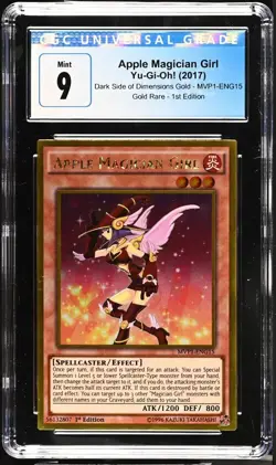 Yu-Gi-Oh! Apple Magician Girl 2017 DSoD Gold Ed MVP1-ENG15 Gold Rare 1st CGC 9 - Image 2