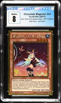 Yu-Gi-Oh! Chocolate Magician Girl 2017 MVP1-ENG52 Gold Rare 1st Ed CGC 8 - Image 2