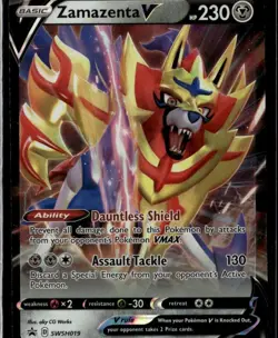 Zamazenta V Promo SWSH: Sword & Shield Promo Cards SWSH019 Metal Holo Pokemon Ca - Image 1