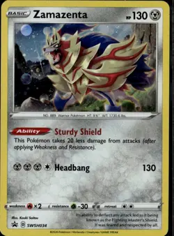 Zamazenta - Promo SWSH: Sword & Shield Promo Cards SWSH034 Metal Holo Pokemon Ca - Image 1