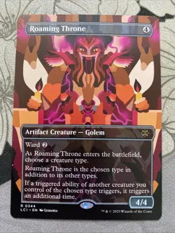 Magic: The Gathering Roaming Throne Ixalan 344 Borderless Rare Golem 2023 - Image 1