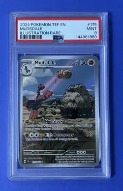 2024 Pokemon TEF EN Mudsdale Illustration Rare #175 PSA 9 MINT - Image 1