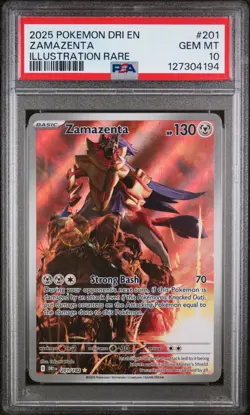 PSA 10 GEM Mint Zamazenta 201/182 Illustration Rare - Pokemon DRI SV10 - Image 1