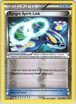 Kyogre Spirit Link 132/160 Uncommon Primal Clash Pokemon Reverse Holo NM - Image 1