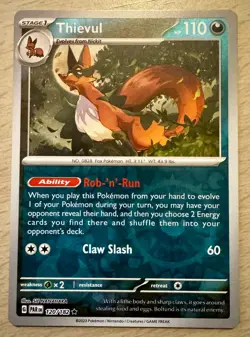 Pokemon TCG Thievul 120/182 Paradox Rift Reverse Holo Rare Card - Image 1