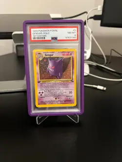 1999 POKEMON FOSSIL 1ST ED #5 GENGAR-HOLO PSA 8 - Image 1