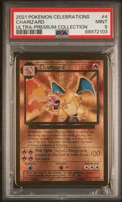 CHARIZARD 4/102 CELEBRATIONS UPC GOLD PROMO POKEMON PSA 9 - Image 1