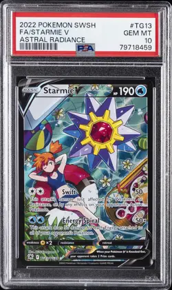 2022 POKEMON SWORD & SHIELD ASTRAL RADIANCE #TG13 FULL ART/STARMIE V PSA 10 - Image 1