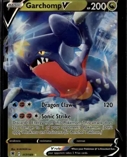 Garchomp V Ultra Rare SWSH10: Astral Radiance 117/189 Dragon Holofoil Pokemon Ca - Image 1