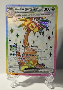 2024 POKEMON SURGING SPARKS ALOLAN EXEGGUTOR EX 225/191 ULTRA RARE - Image 1