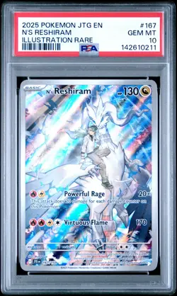 2025 Pokemon JTG EN-Journey Together N'S Reshiram Illustration Rare PSA 10 #167 - Image 1
