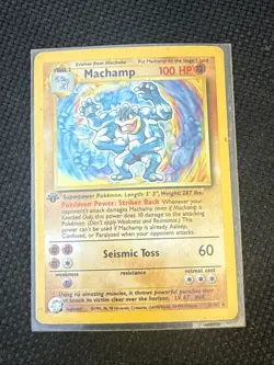 1999 POKEMON DECK 1ST ED HOLO MACHAMP MP - Image 1