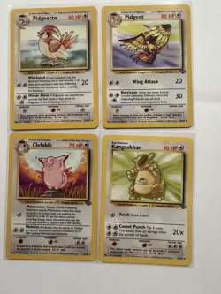 Vintage Pokemon Base Set Pidgeotto Pidgeot Clefable Kangaskhan Lot - Image 1