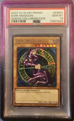2023 YU-GI-OH! PROMO #EN001 DARK MAGICIAN ADIDAS COLLABORATION PSA 10 - Image 1