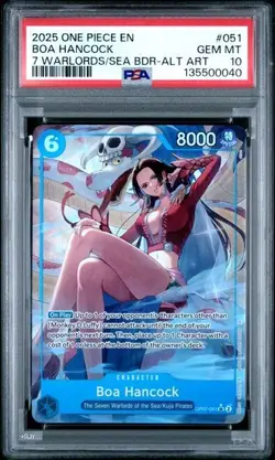 2025 ONE PIECE BOA HANCOCK SEVEN WARLORDS OF THE SEA PROMO ALT ART #051 PSA 10 - Image 1