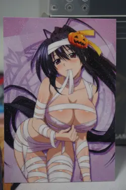 Akeno Himejima Mummy Halloween High School DxD Sexy Waifu Textured Custom Card - Image 1