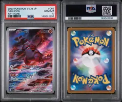 GROUDON 69 Japanese Pokemon Card SV3a Art Rare PSA 10 - Image 1
