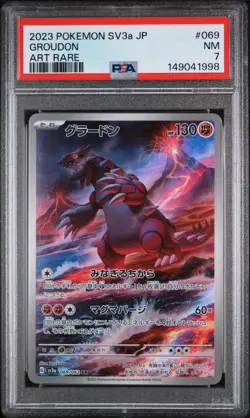 GROUDON 69 Japanese Pokemon Card SV3a Art Rare PSA 7 - Image 2