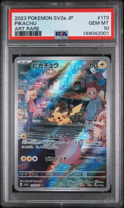 Pokemon Pikachu 151 Art Rare Card PSA 10 Gem Mint 173/165 SV2a AR 2023 Japanese - Image 2