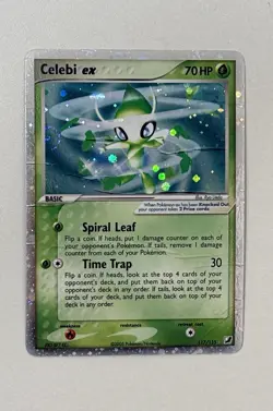 Pokemon Celebi ex 117/115 Unseen Forces Holo 2005 – 1.25 SWIRL (90%/30%) DAMAGED - Image 1