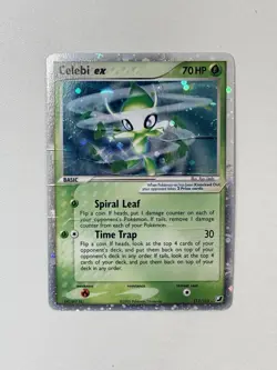 Pokemon Celebi ex 117/115 Unseen Forces Holo 2005 – 1.25 SWIRL (90%/30%) DAMAGED - Image 2