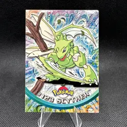 POKEMON TOPPS #123 SCYTHER NON-HOLO BLUE LOGO TV ANIMATION 2000 - Image 1