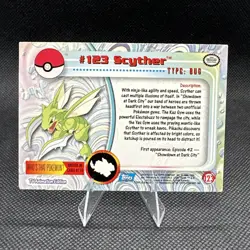 POKEMON TOPPS #123 SCYTHER NON-HOLO BLUE LOGO TV ANIMATION 2000 - Image 2