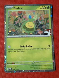 Pokemon TCG - Budew - 004/131 Stamped Cosmo HOLO - Prize Pack Series - Image 1