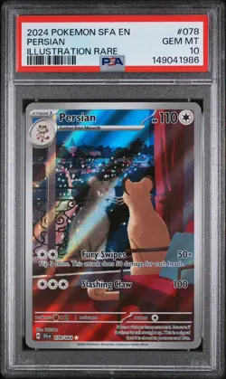 PSA 10 Persian 078/064 Pokemon Scarlet Violet Shrouded Fable Illustration Rare - Image 2