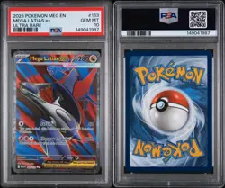 Mega Latias ex Pokemon Mega Evolution Ultra Rare Holo 163/132 PSA 10 Gem Mint - Image 1