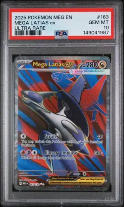 Mega Latias ex Pokemon Mega Evolution Ultra Rare Holo 163/132 PSA 10 Gem Mint - Image 2