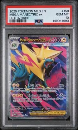 Mega Manectric Ex 158/132 PSA 10 Ultra Rare Full Art ME01 GEM MINT Pokemon - Image 2